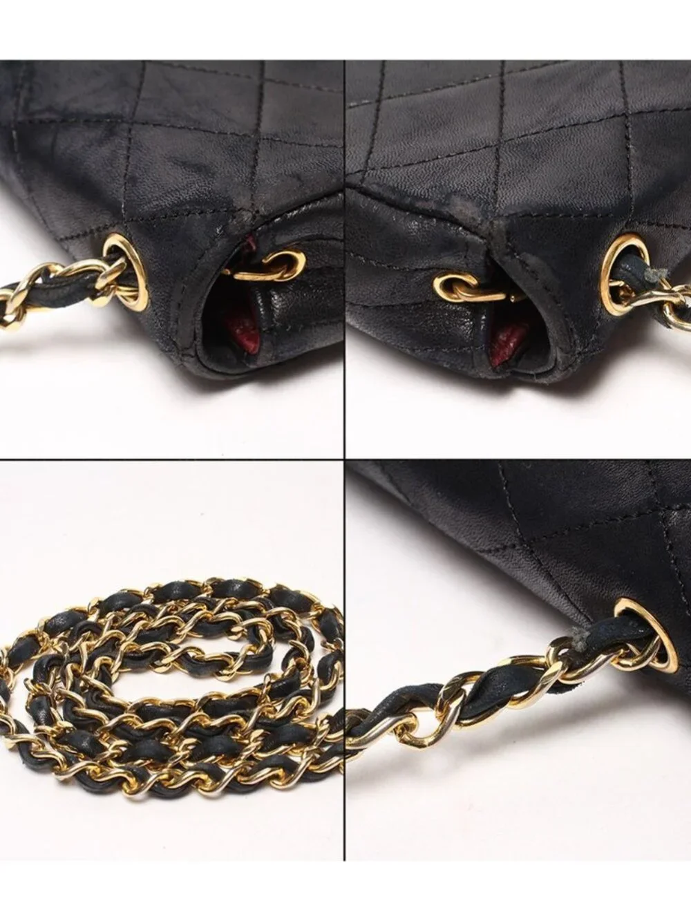 Chanel Chain Shoulder Bag Gold Single Flap Jumbo CC Logo Quilted